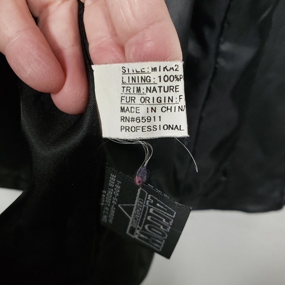 Damselle New York Leather Vest Black Faux Fur Trim Hooded Sleeveless Size Small - Picture 10 of 12